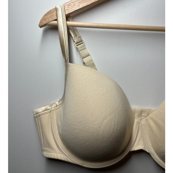 Cacique Cotton T-Shirt Bra Lightly Lined Beige Tan Sz 46D Plus Size Neutral - Picture 2 of 12
